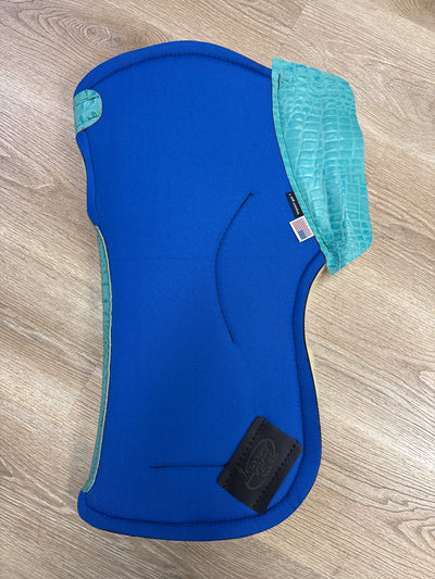 *NEW Custom Barrel Royal Blue Denim w/Teal Croc Wears 1/2" Thick +Fleece