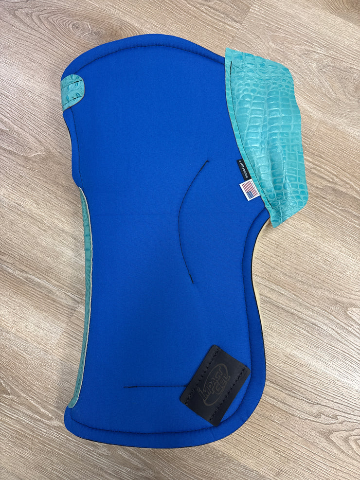 *NEW Custom Barrel Royal Blue Denim w/Teal Croc Wears 1/2" Thick +Fleece