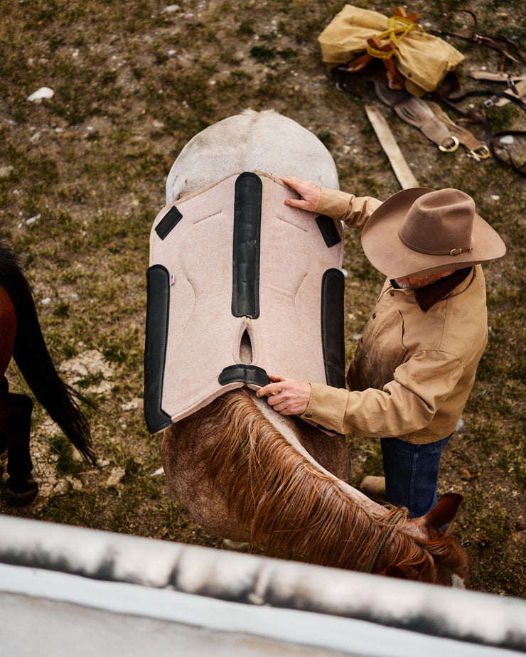 Contour Classic Saddle Pad- Tan w/ Black Wear Leather