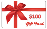 $100 Gift card with Impact Gel logo and red bow