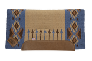 Aim High Straightback Woven Saddle Pad: blue, tan, and brown with arrow and diamond pattern