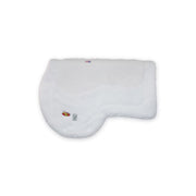 White plush AQHA Saddle pad with Impact Gel and Wilker's logos