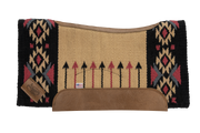 Aim High Contour Woven Saddle Pad: tan, black, and pink with arrow and diamond pattern