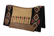 Aim High Contour Woven Saddle Pad: tan, black, and pink with arrow and diamond pattern
