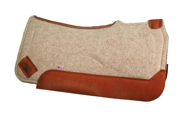 Contour tan saddle pad with red dove leather