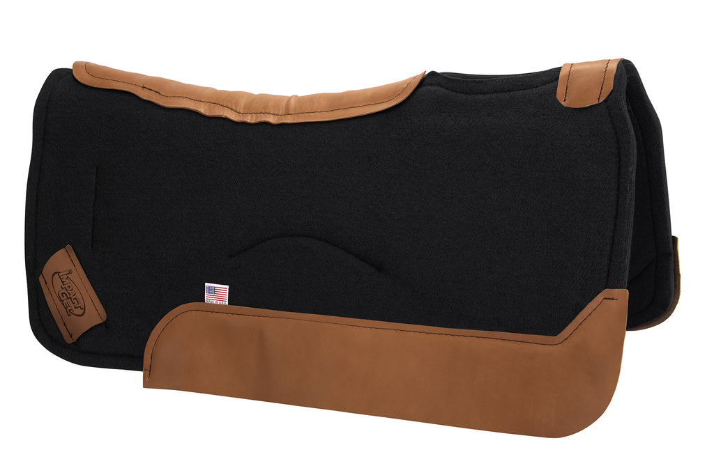 Contour Classic Saddle Pad- Brown Wear Leather – Impact Gel