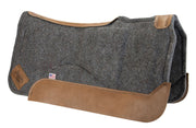 Set-Back Saddle Pad- gray with brown leather