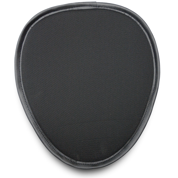 Mile Buster Motorcycle Seat Cushion- black, egg shaped, and mesh covered