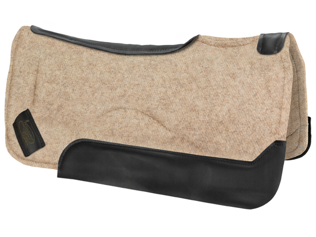 Contour tan saddle pad with black leather