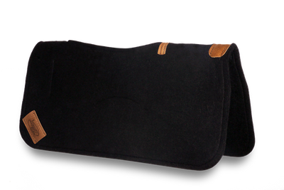 Underlayment Saddle Pad- black with brown leather