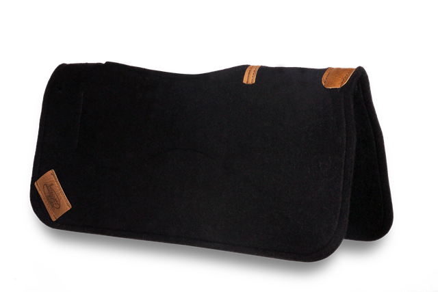 Underlayment Saddle Pad- black with brown leather