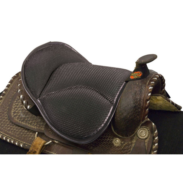 Saddle Seat Cushion with black mesh placed on a saddle